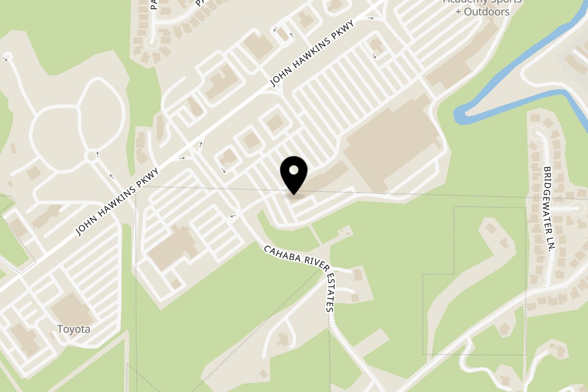 Map showing the location of Zad Mediterranean on 2760 John Hawkins Pkwy #112 in Hoover